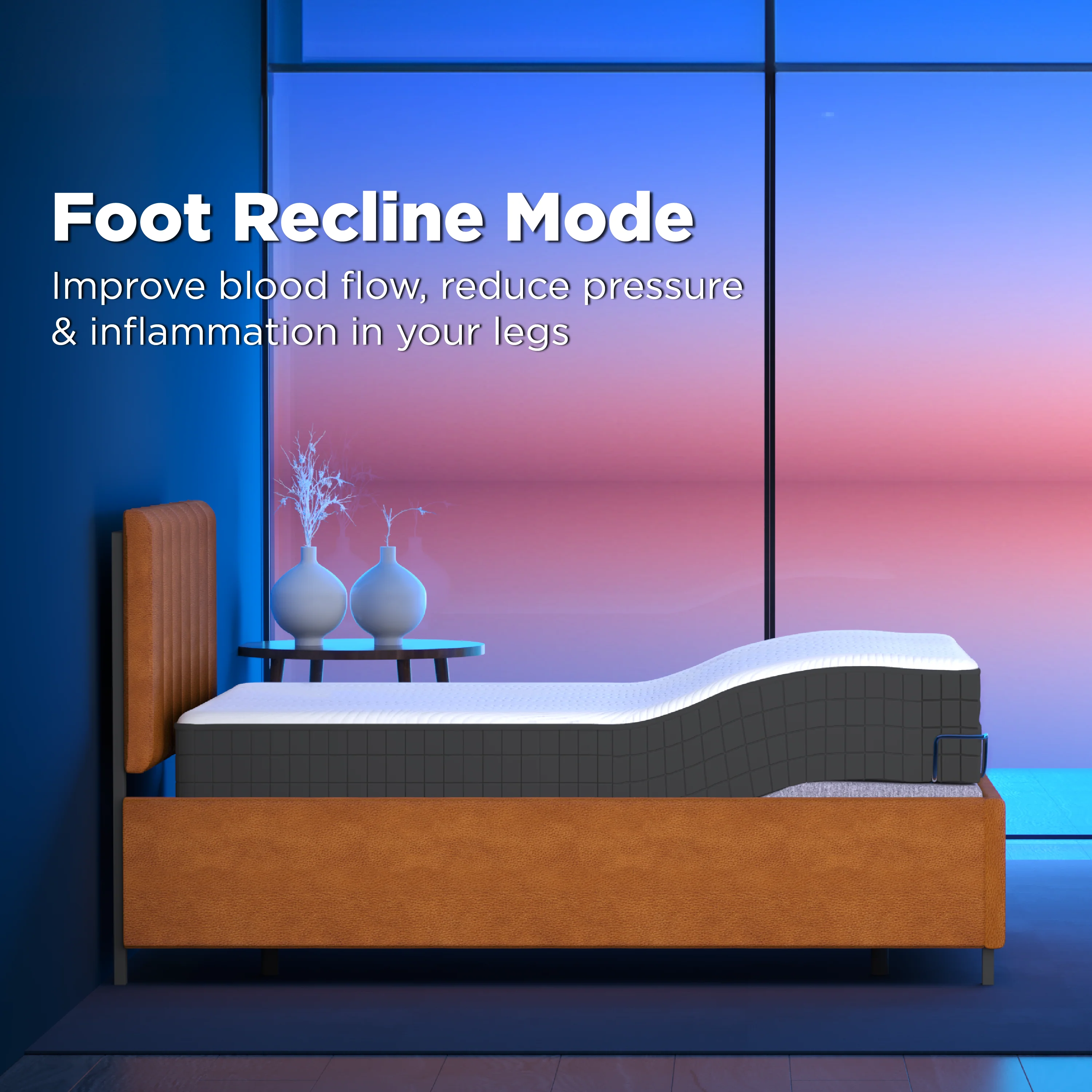 Elev8 Smart Recliner Bed with Leather Frame - Image 4
