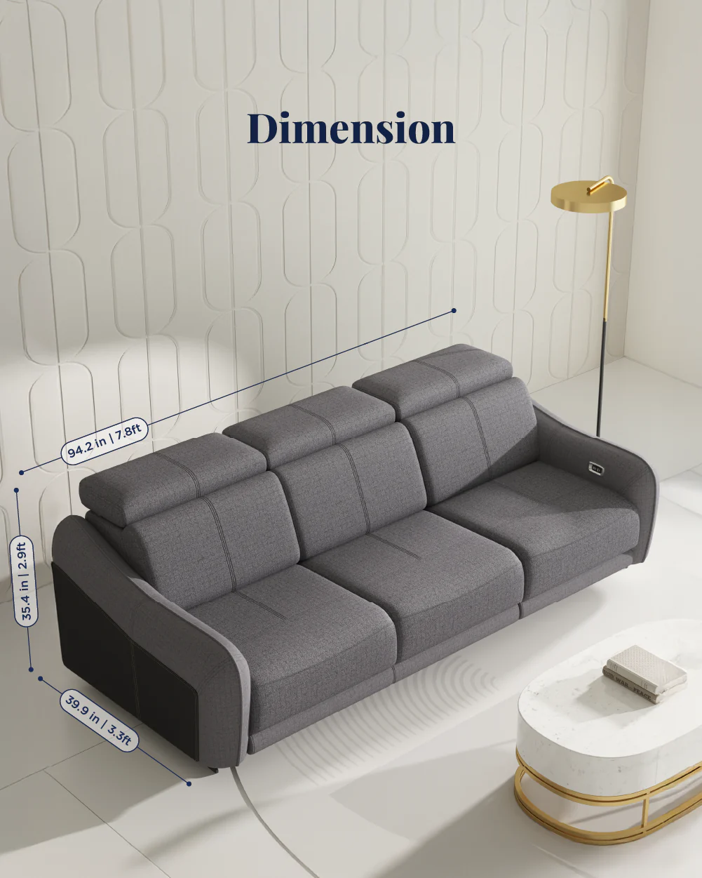 Emilio Recliner Sofa - Image 14