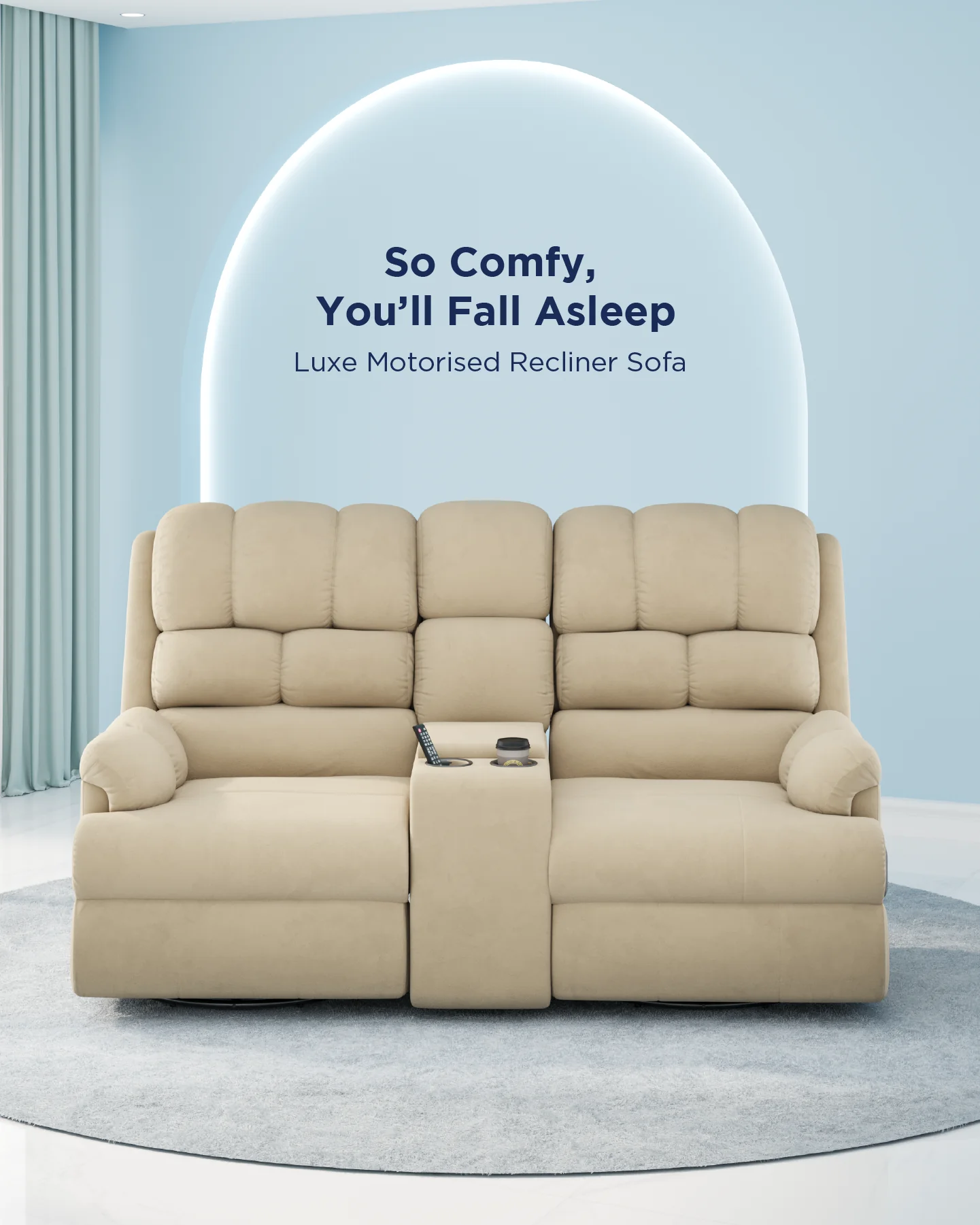 Luxe Motorised Recliner Sofa (2-seater) - Image 12