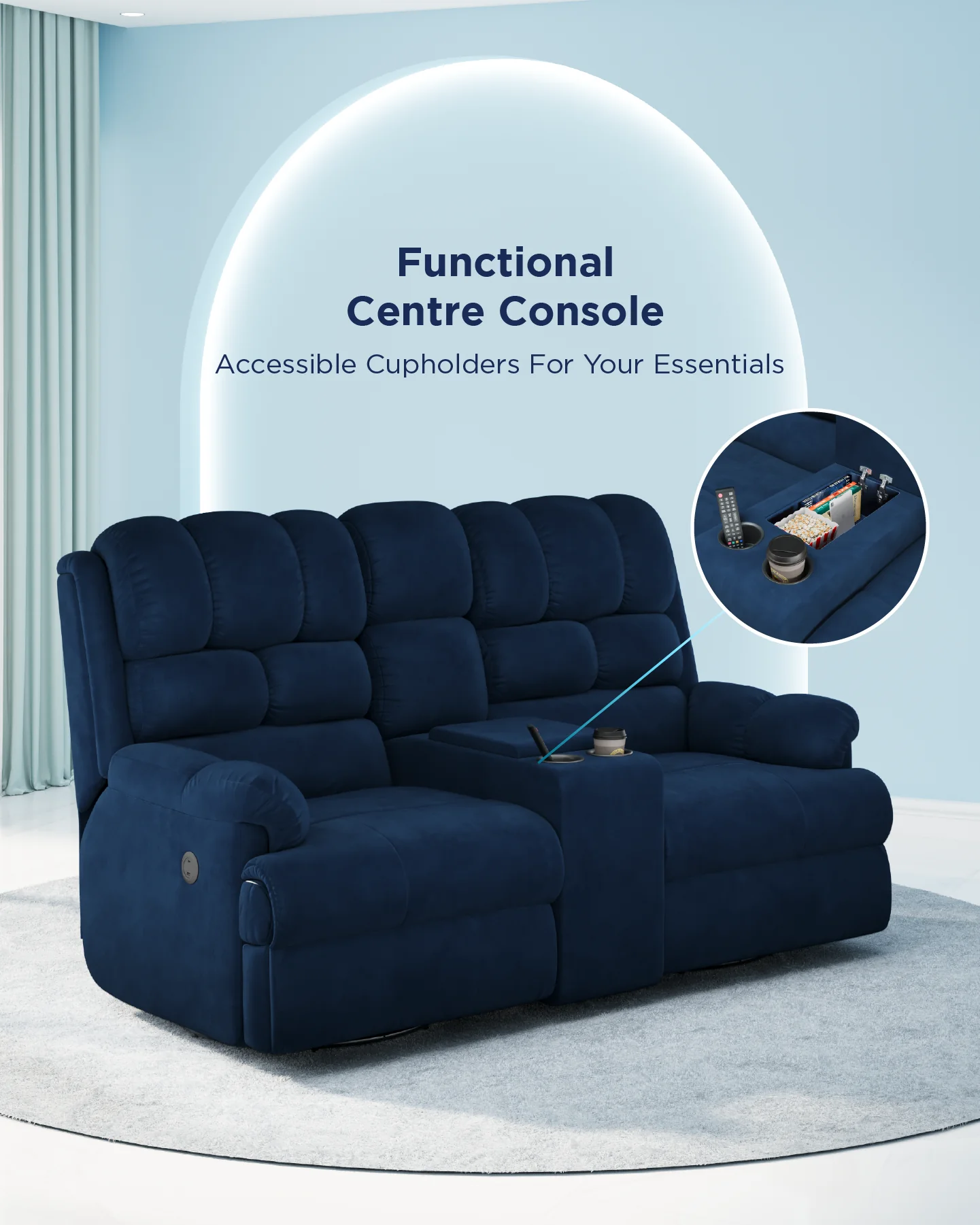 Luxe Motorised Recliner Sofa (2-seater) - Image 14