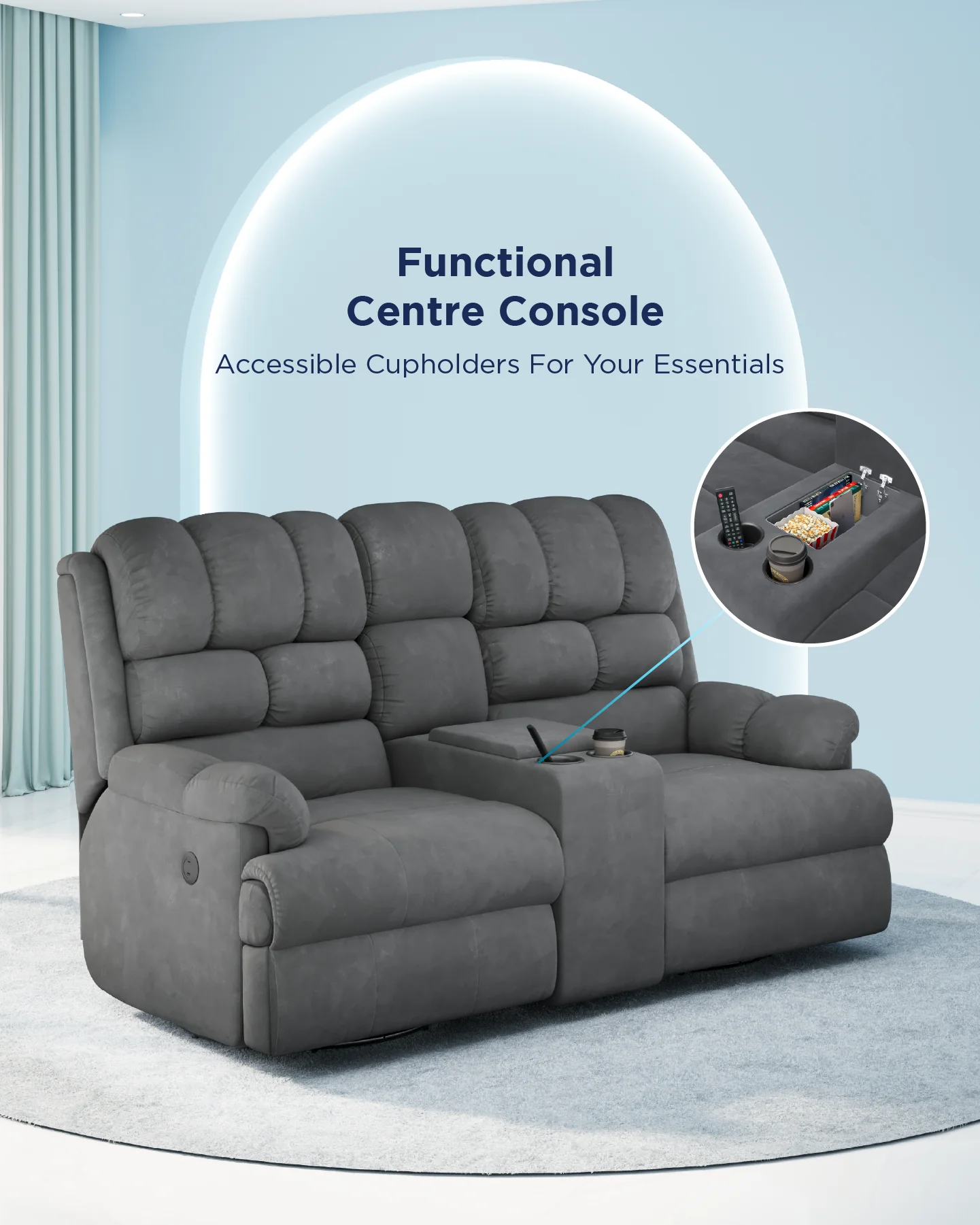 Luxe Motorised Recliner Sofa (2-seater) - Image 5
