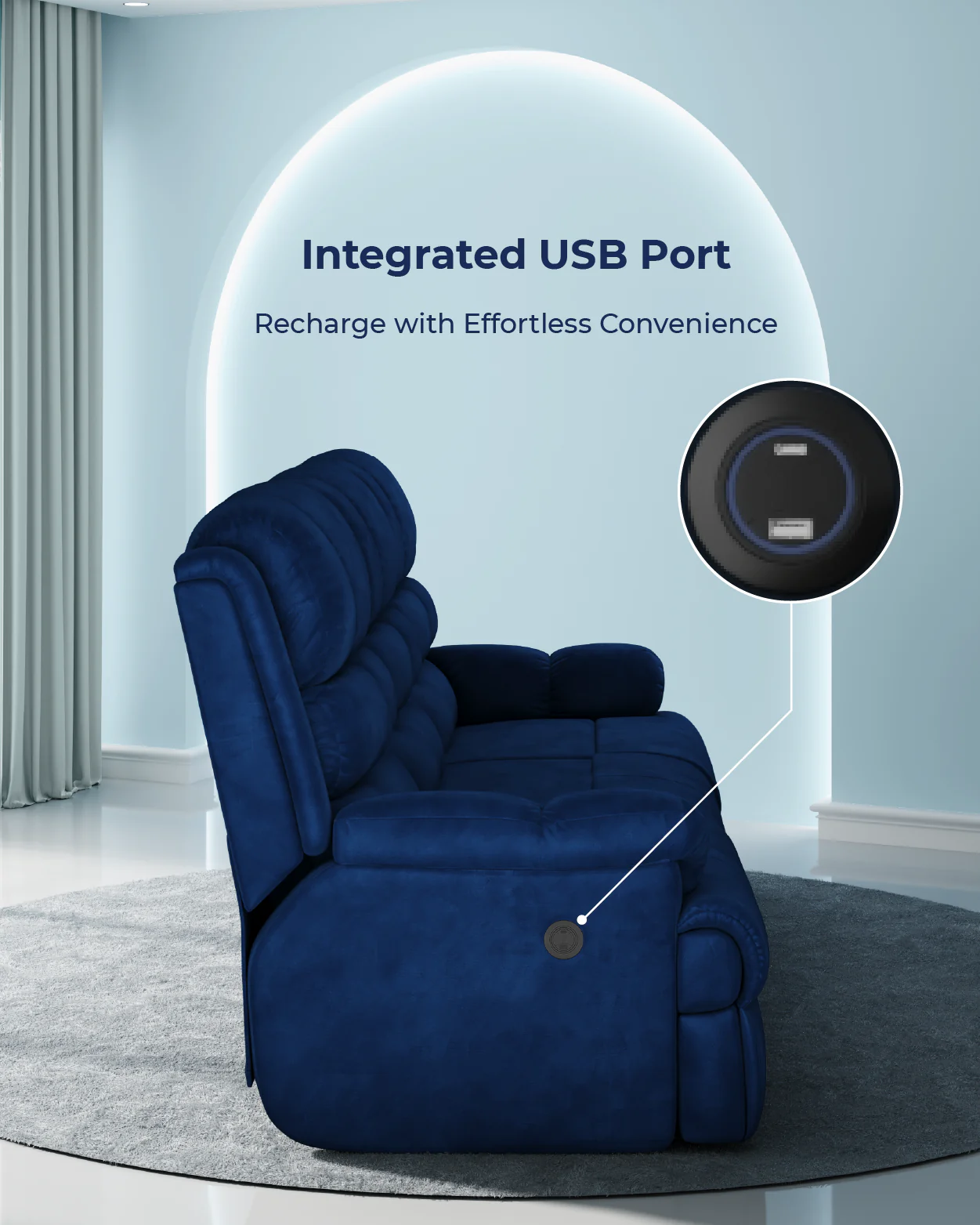 Luxe Motorised Recliner Sofa (3-Seater) - Image 10