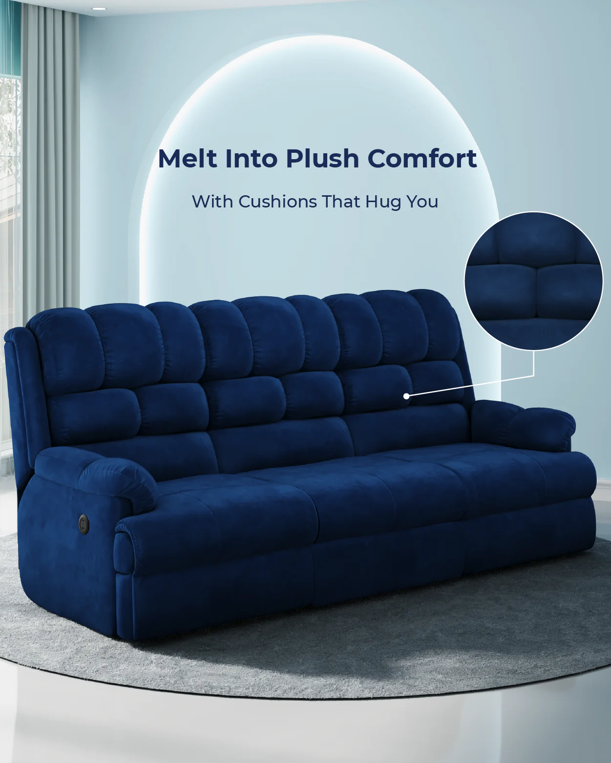 Luxe Motorised Recliner Sofa (3-Seater) - Image 11
