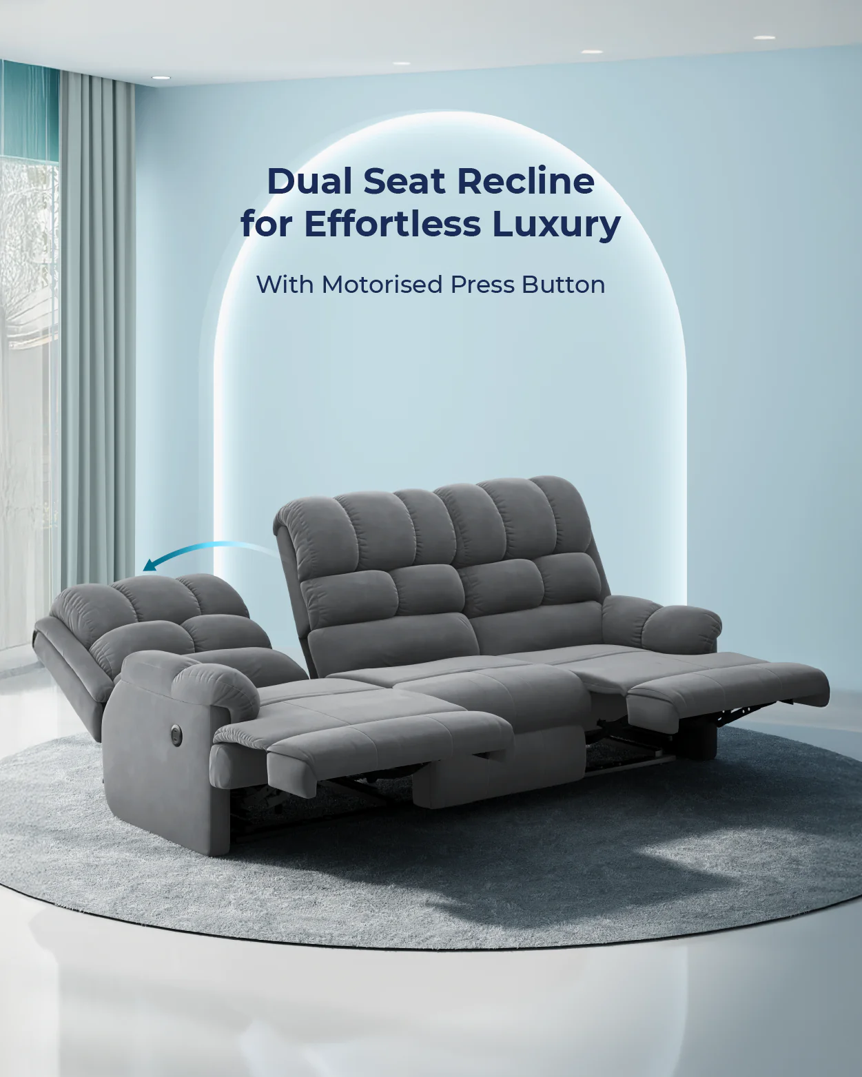 Luxe Motorised Recliner Sofa (3-Seater) - Image 3
