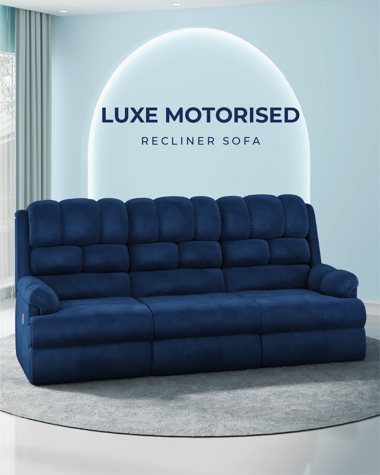 Luxe Motorised Recliner Sofa (3-Seater) - Image 7