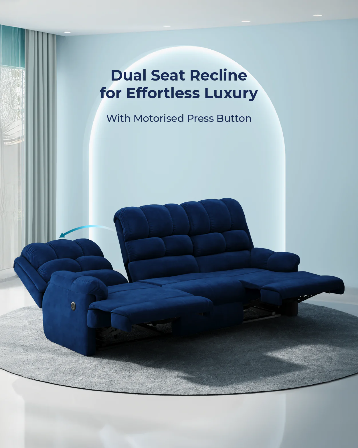Luxe Motorised Recliner Sofa (3-Seater) - Image 9